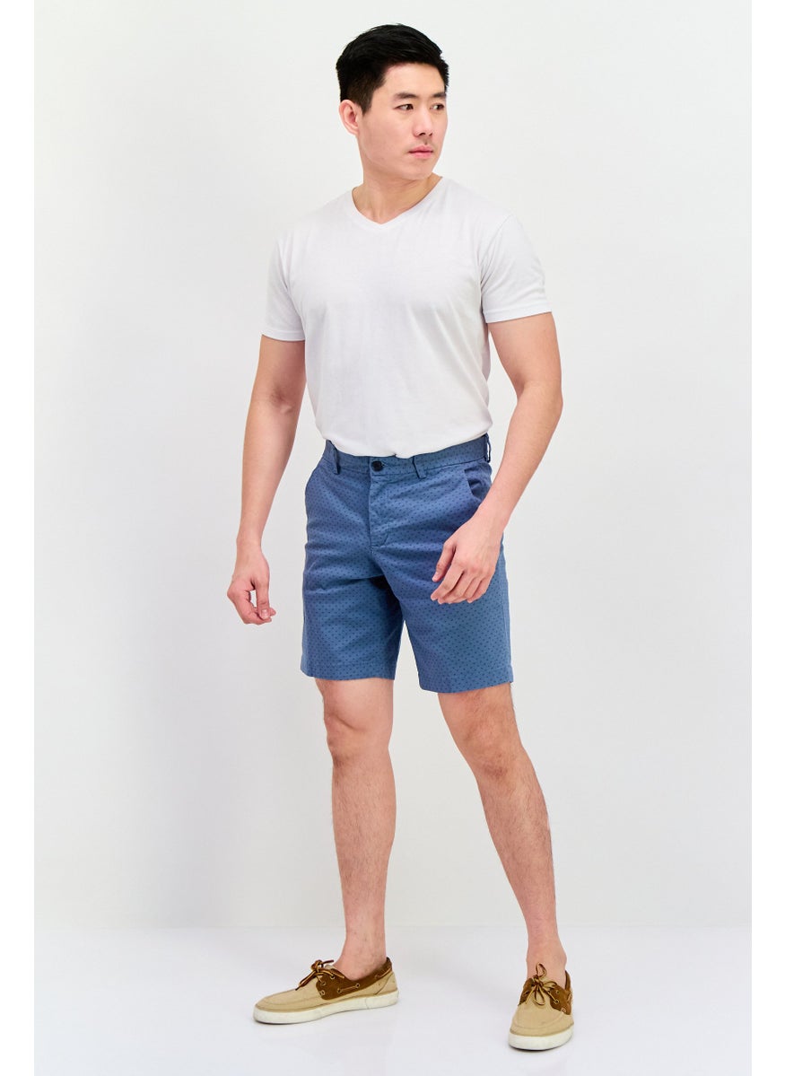 PERRY ELLIS Men Allover Print Chino Short, Mirage Blue  - Image 3