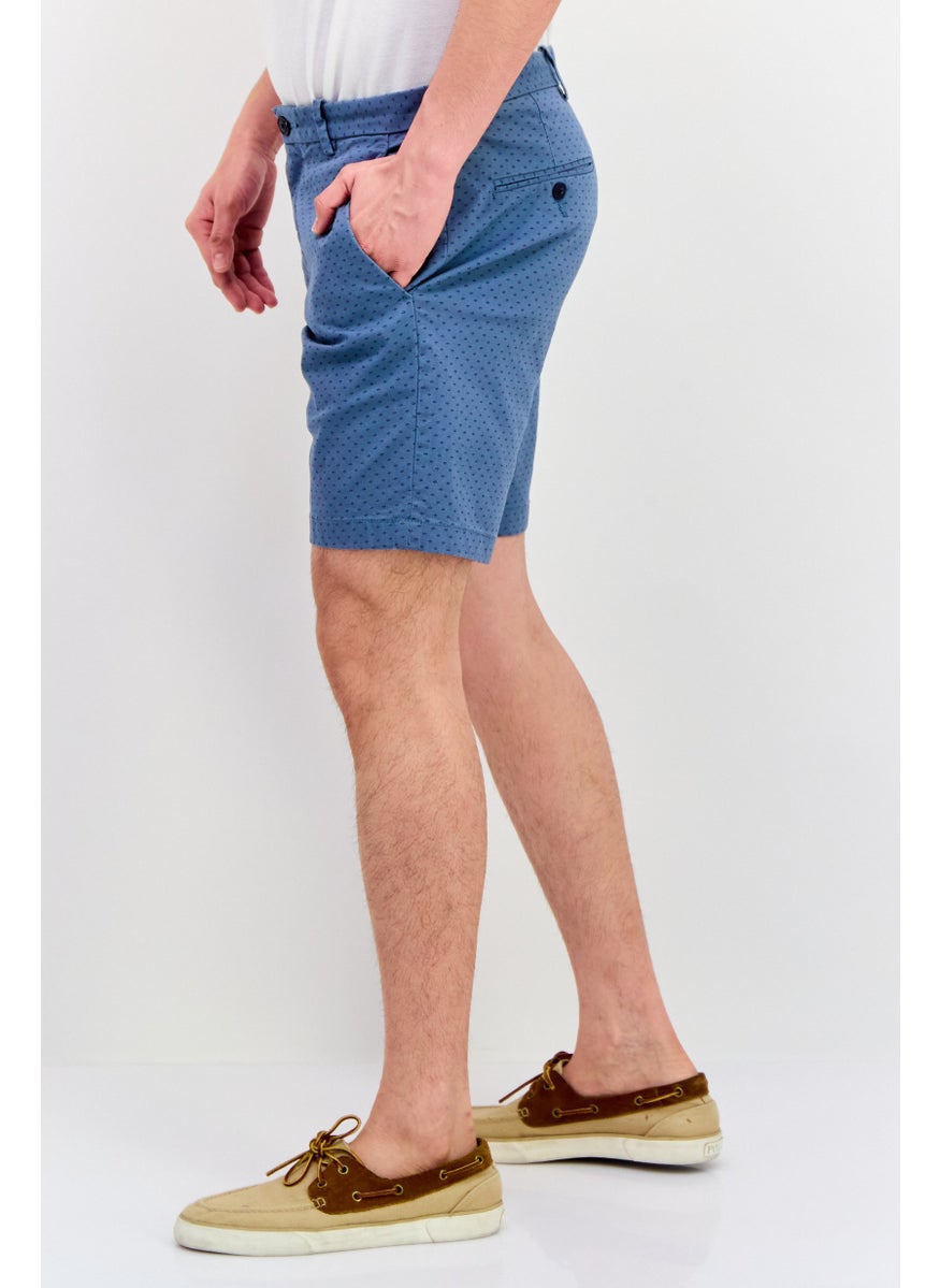 PERRY ELLIS Men Allover Print Chino Short, Mirage Blue  - Image 4