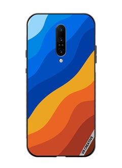 Protective Case Cover For OnePlus 7 Pro Waves Design Multicolour