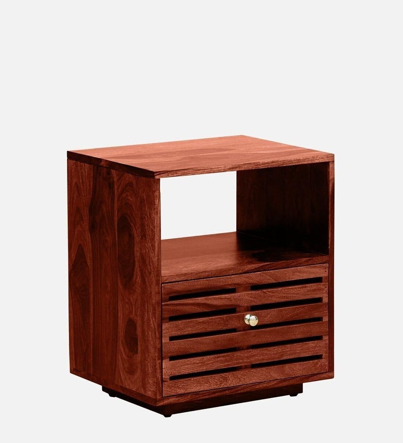 UNITEK FURNITURE UNITEK FURNITURE Toulouse Sheesham Rosewood Night Stand Table Solid Wood Bedside Table Finish Color Honey Oak Finish  - Image 3