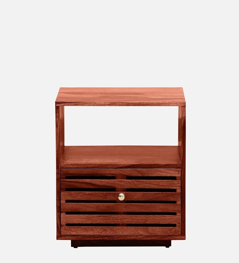 UNITEK FURNITURE UNITEK FURNITURE Toulouse Sheesham Rosewood Night Stand Table Solid Wood Bedside Table Finish Color Honey Oak Finish  - Image 4