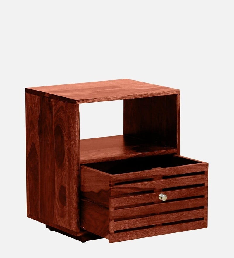 UNITEK FURNITURE UNITEK FURNITURE Toulouse Sheesham Rosewood Night Stand Table Solid Wood Bedside Table Finish Color Honey Oak Finish  - Image 5