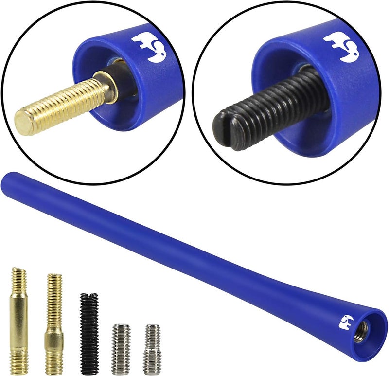 ONE250 7" Flexible Rubber Antenna for Jeep Wrangler JK JKU JL JLU Rubicon Sahara Gladiator Renegade Compass Cherokee (2007-2024) - Blue - Image 4