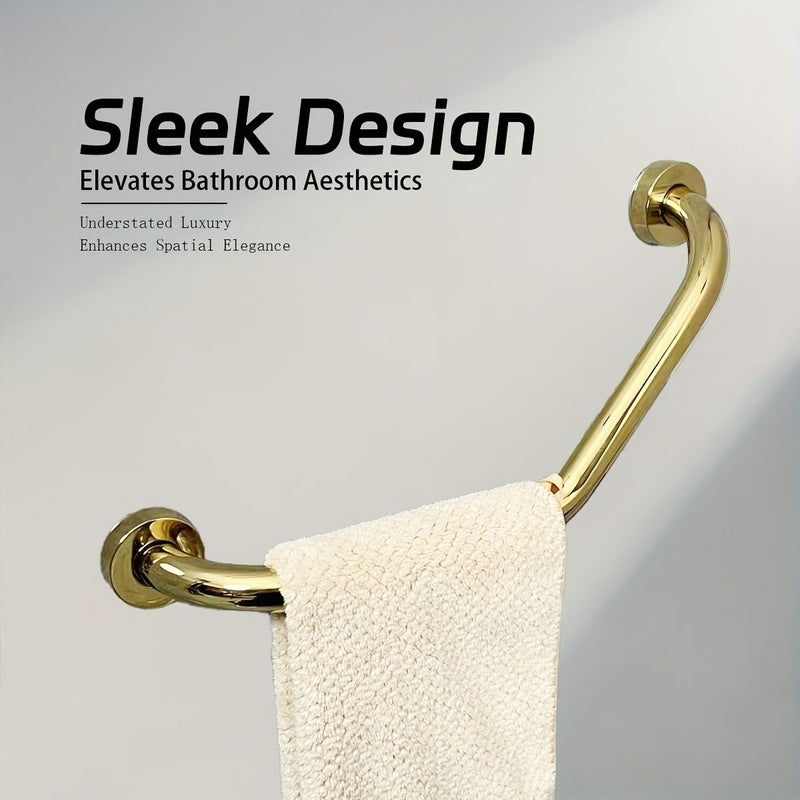 Golden Stainless Steel Small Three Curve Handrail For Elderly Bathtub Thickened Anti Slip Bathroom Safety Grab Bar Accessible Toilet Handrail Shower Grip Senior Safety Bathtub Handle Bathroom Handrail Balance Bar - Image 2