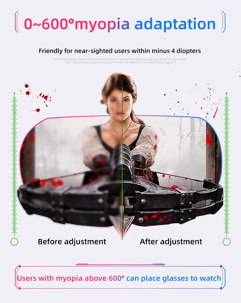 AUSHA نظارات الواقع الافتراضي الذكية مع سماعات رأس قابلة للتعديل ووحدة تحكم عن بُعد بلوتوث - سماعة رأس للواقع الافتراضي بزاوية رؤية 110 درجة - Image 5