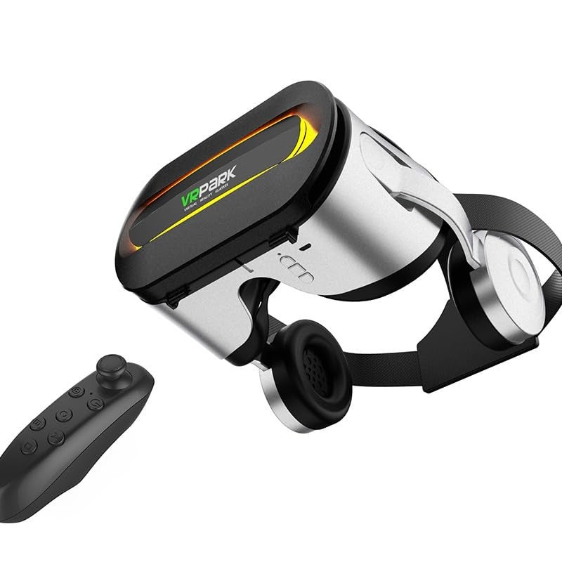 AUSHA نظارات الواقع الافتراضي الذكية مع سماعات رأس قابلة للتعديل ووحدة تحكم عن بُعد بلوتوث - سماعة رأس للواقع الافتراضي بزاوية رؤية 110 درجة - Image 1