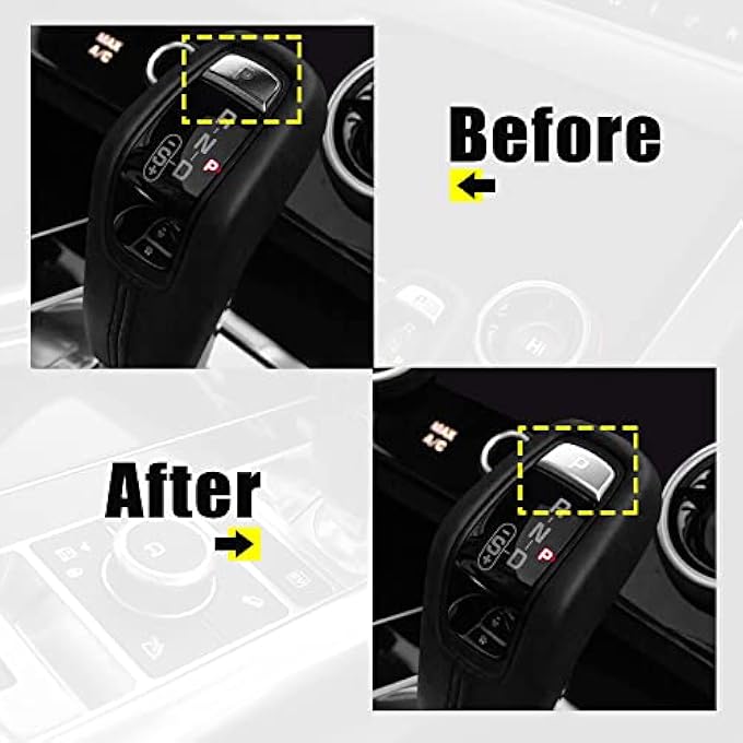 rayihni X AUTOHAUX Gear Shift Button Cover Gear Shift Knob Lever Parking Button Trim Cover Replacement LR086213 for Land Rover Range Sport 2014 Gray - Image 3