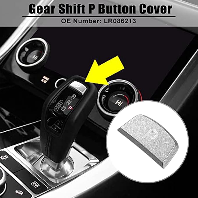 rayihni X AUTOHAUX Gear Shift Button Cover Gear Shift Knob Lever Parking Button Trim Cover Replacement LR086213 for Land Rover Range Sport 2014 Gray - Image 2