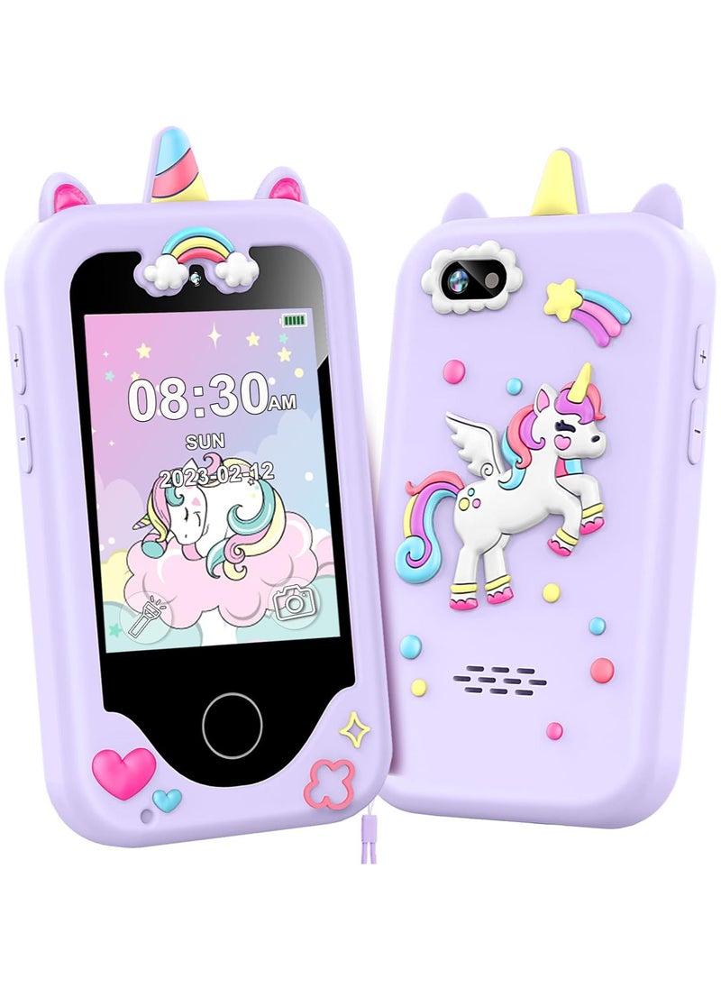 Chillspace 2025 Upgrade Kids Smart Phone for Girls, Christmas Birthday Gifts for Girls Age 3-10 Kids Toys Cell Phone, 2.8" Touchscreen Toddler Learning Play Toy Phone with Dual Camera, Game, Music Player, 8GB Card Purple  - Image 1