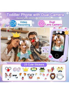 Chillspace 2025 Upgrade Kids Smart Phone for Girls, Christmas Birthday Gifts for Girls Age 3-10 Kids Toys Cell Phone, 2.8" Touchscreen Toddler Learning Play Toy Phone with Dual Camera, Game, Music Player, 8GB Card Purple  - Image 3