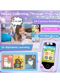 Chillspace 2025 Upgrade Kids Smart Phone for Girls, Christmas Birthday Gifts for Girls Age 3-10 Kids Toys Cell Phone, 2.8" Touchscreen Toddler Learning Play Toy Phone with Dual Camera, Game, Music Player, 8GB Card Purple  - Image 4