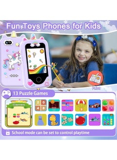 Chillspace 2025 Upgrade Kids Smart Phone for Girls, Christmas Birthday Gifts for Girls Age 3-10 Kids Toys Cell Phone, 2.8" Touchscreen Toddler Learning Play Toy Phone with Dual Camera, Game, Music Player, 8GB Card Purple  - Image 5
