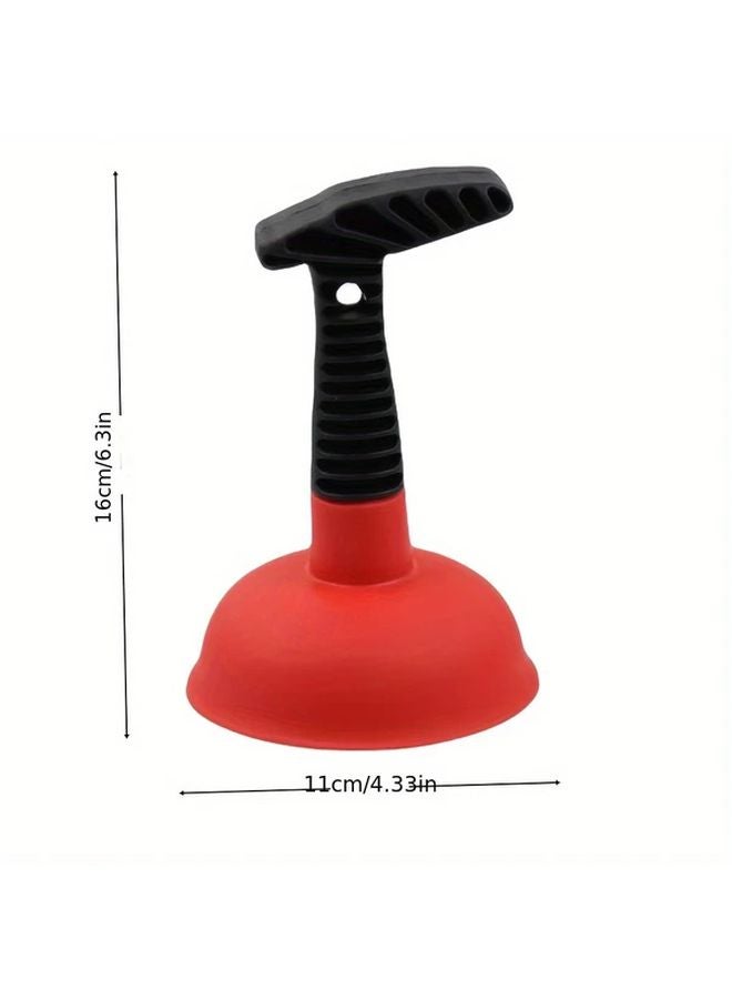 Red Manual Sink Drain Pump Non Electric Clog Remover For Kitchen Bathroom Toilet - Image 3