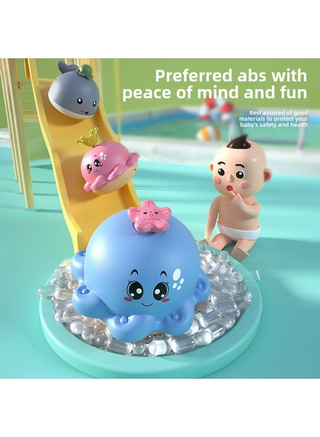 Baby Bath Water Play Toy Automatic Induction Water Spray Ball Small Whale Light Baby Bathroom Amphibious-Color: Swimming Water Spray Small Blue Seal + Cartoon Nozzle - Image 5