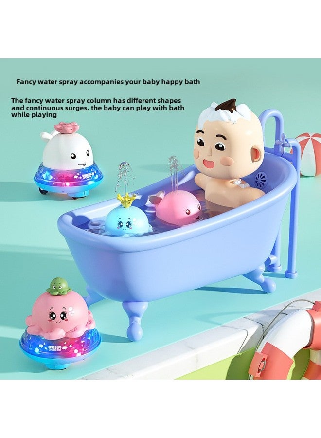 Baby Bath Water Play Toy Automatic Induction Water Spray Ball Small Whale Light Baby Bathroom Amphibious-Color: Swimming Water Spray Small Blue Seal + Cartoon Nozzle - Image 4
