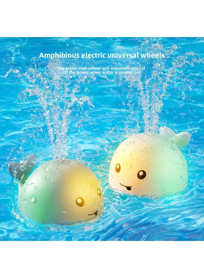Baby Bath Water Play Toy Automatic Induction Water Spray Ball Small Whale Light Baby Bathroom Amphibious-Color: Swimming Water Spray Small Blue Seal + Cartoon Nozzle - Image 2