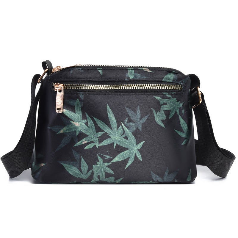 Women's Layered Crossbody Bag with Bamboo Leaf Print - Image 2