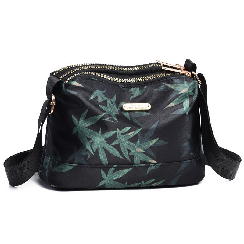 Women's Layered Crossbody Bag with Bamboo Leaf Print - Image 4
