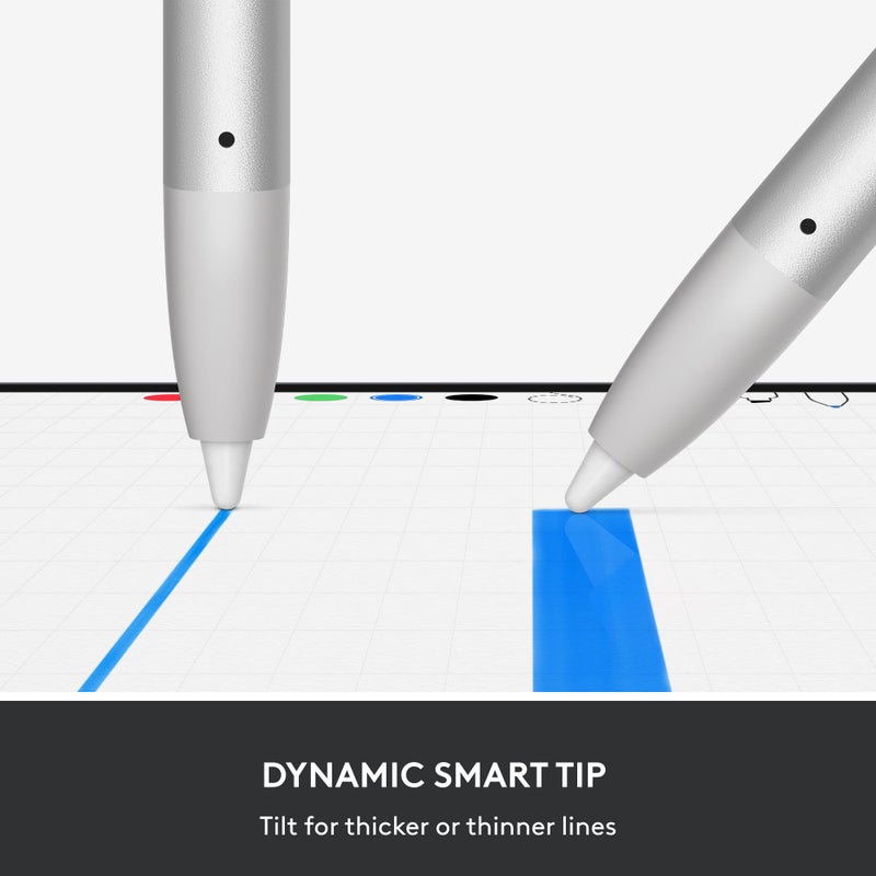 Logitech Crayon Digital Pencil for iPad (USB C Port Compatibility Only) Featuring Apple Pencil Technology, No Lag Pixel-Precision, and Dynamic Smart Tip with Fast USB C Charge - Silver - Image 5