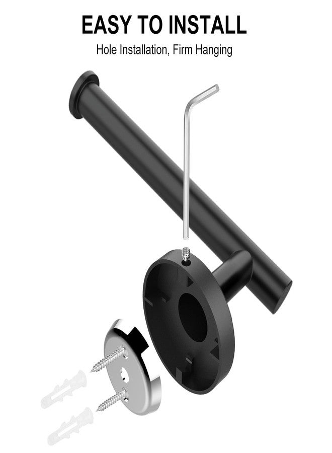 SetSail Toilet Paper Holder Wall Mount Screw-in Matte Black Bathroom Toilet Paper Roll Holders Stainless Steel Tissue Holder for Bathroom Hardware Accessories, Drill Hole - Image 2