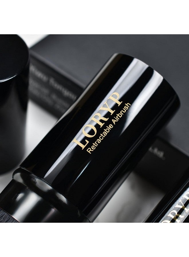 LORYP LORYP 4 Pcs Full Face Professional Makeup Brushes Set with Retractable Kabuki Airbrush For Powder,Liquid,Cream,Angled Blush Brush, Foundation Brush, Tapered Highlight Brush  - Image 2