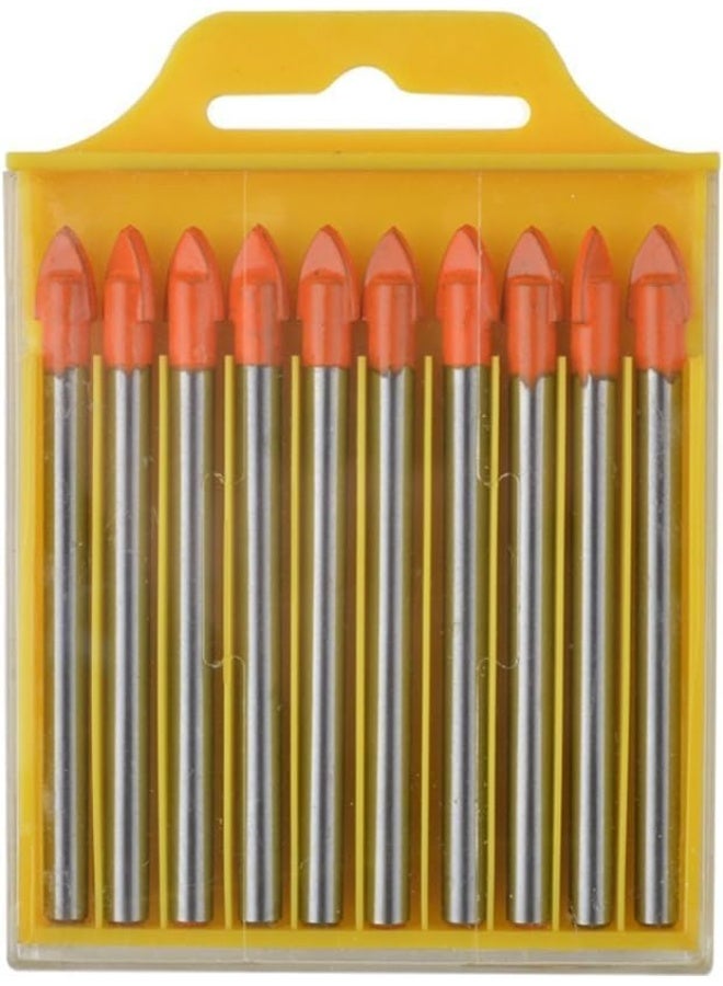 NJM 10 Pieces Drill Bits 6mm Glass and Tile Drill Bit Set Tungsten Carbide Drilling Tool - Image 1