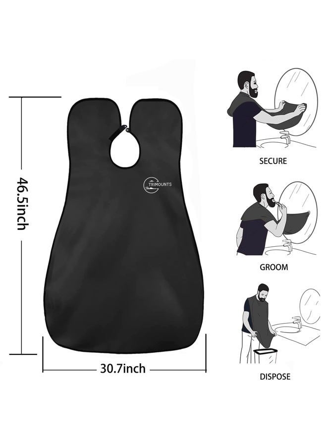 Trimounts Beard Bib Apron for Men,Beard Hair Catcher for Sink Non-Stick Beard Cape,1 Size Fits All,Grooming Accessorie Gift for Dad or Husband(Black) - Image 4
