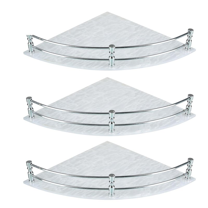 STIMULUS Acrylic Bathroom Corner Shelf Rack Wall Corner Storage Shelf 8x8 inch 20x20 cm Set of 3 pcs - Image 1