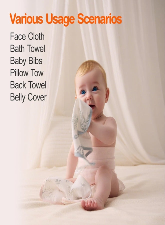 SEEDNUR Baby Washcloths for Newborn, Soft Face Cloths for Baby, Absorbent Baby Bath and Face Towels, Reusable Baby Wipes, Burp Cloths to Baby Essentials Must Haves - 3 Pack - Image 3
