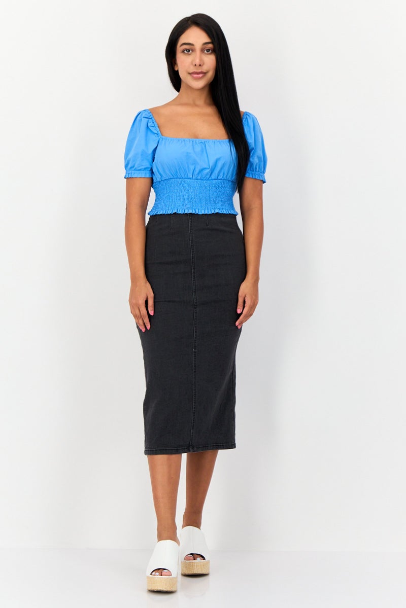 Don't Call Me Jennyfer Women Washed Midi Skirt, Washed Black  - Image 4