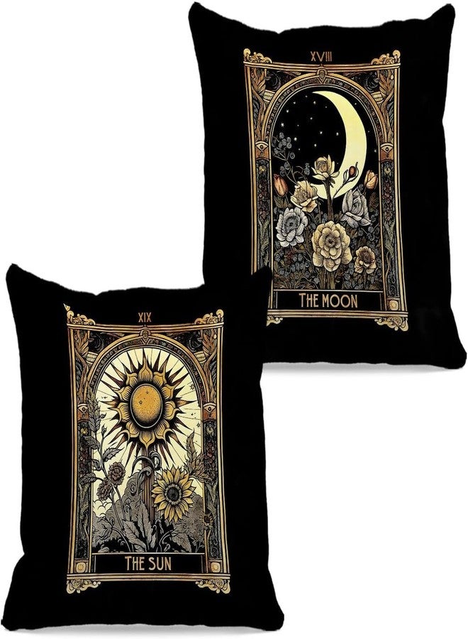 OFlich Tarot Card Pillow Covers Set -2 Pieces 18 X 18 Pillow Cover Witchy, Decorative Pillows Astrology, Constellation Pillow Cover, Tarot Gifts, Witch Decor - Image 1