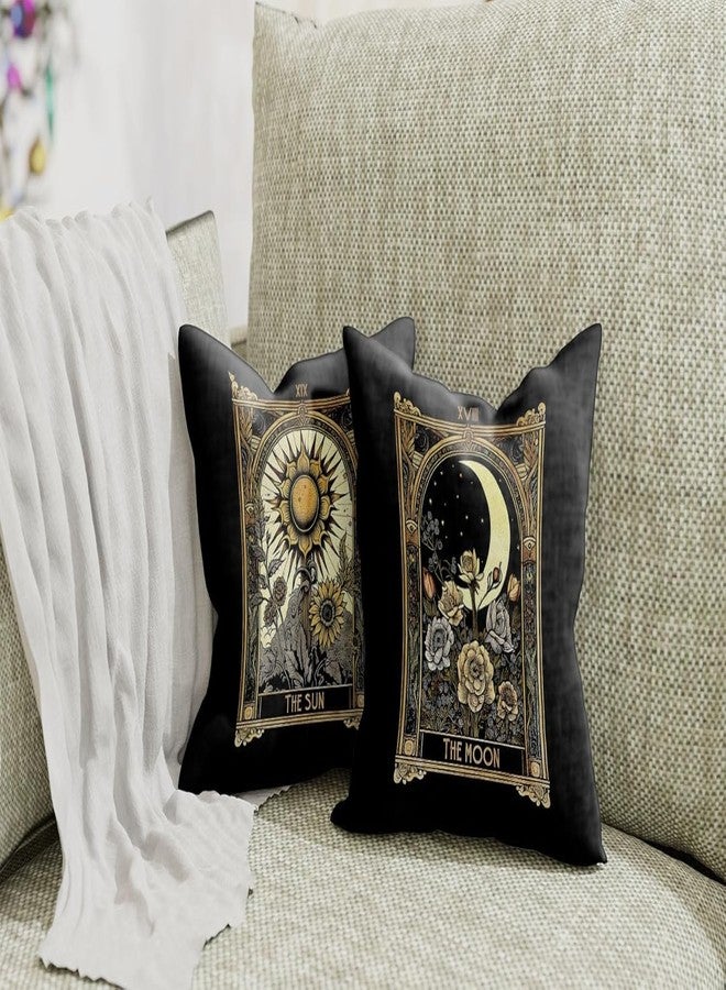 OFlich Tarot Card Pillow Covers Set -2 Pieces 18 X 18 Pillow Cover Witchy, Decorative Pillows Astrology, Constellation Pillow Cover, Tarot Gifts, Witch Decor - Image 2