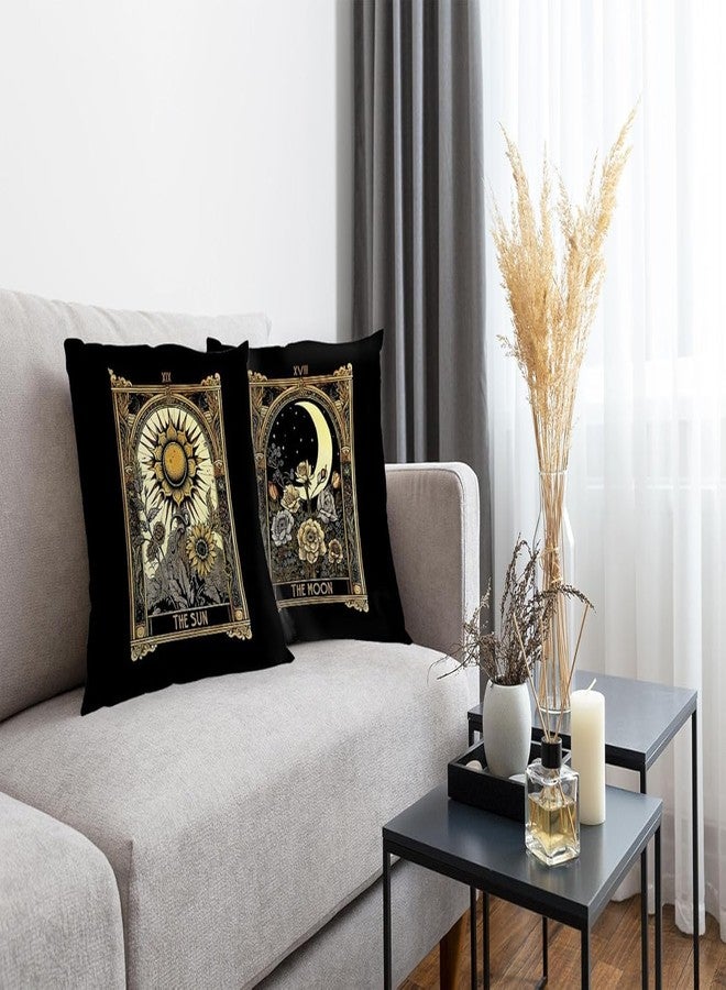 OFlich Tarot Card Pillow Covers Set -2 Pieces 18 X 18 Pillow Cover Witchy, Decorative Pillows Astrology, Constellation Pillow Cover, Tarot Gifts, Witch Decor - Image 3