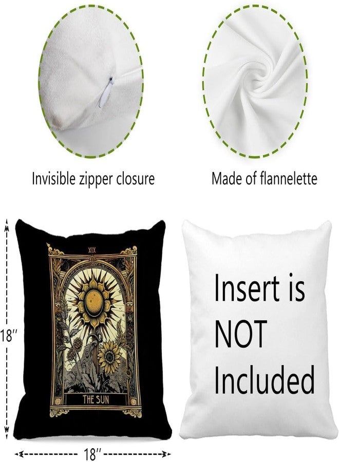 OFlich Tarot Card Pillow Covers Set -2 Pieces 18 X 18 Pillow Cover Witchy, Decorative Pillows Astrology, Constellation Pillow Cover, Tarot Gifts, Witch Decor - Image 4