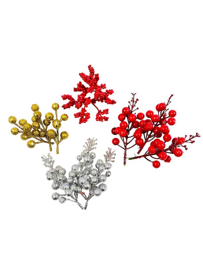 moira Moira 12 pcs Artificial Berries Stem Christmas Tree Wreath Mini Decoration Ornaments Multi Color  - Image 1