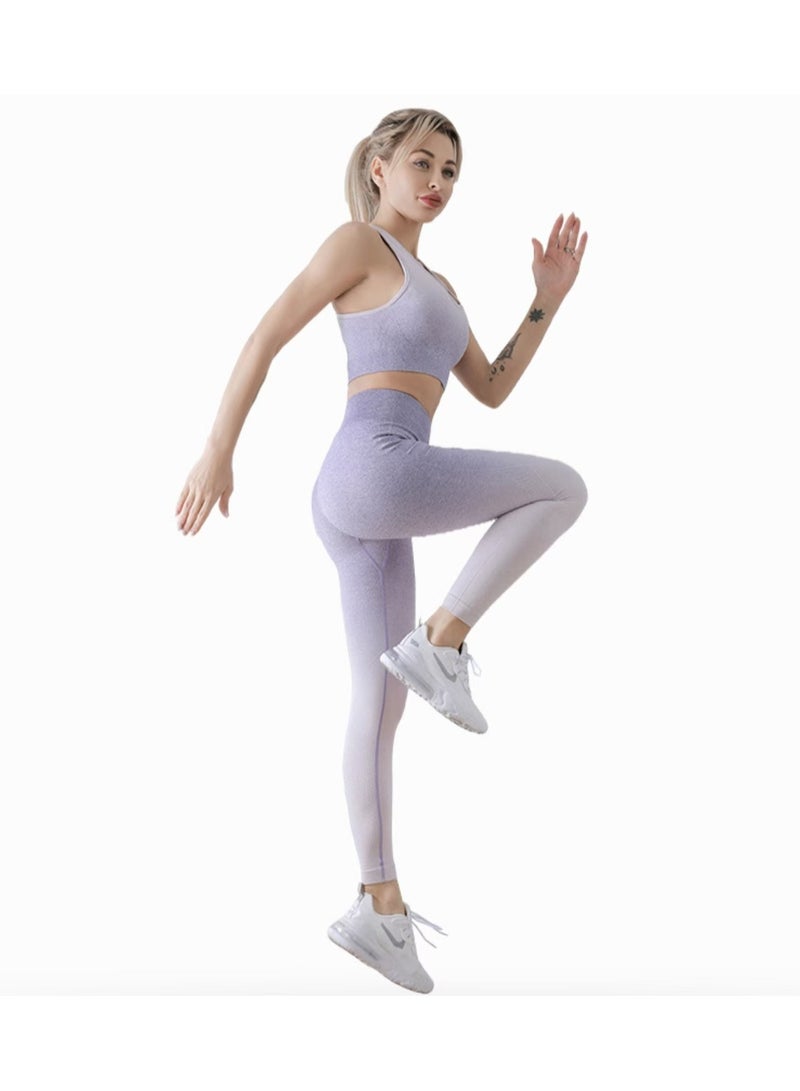 Bear Striped Pattern Sports Suit Set Grey/Pink - Image 1