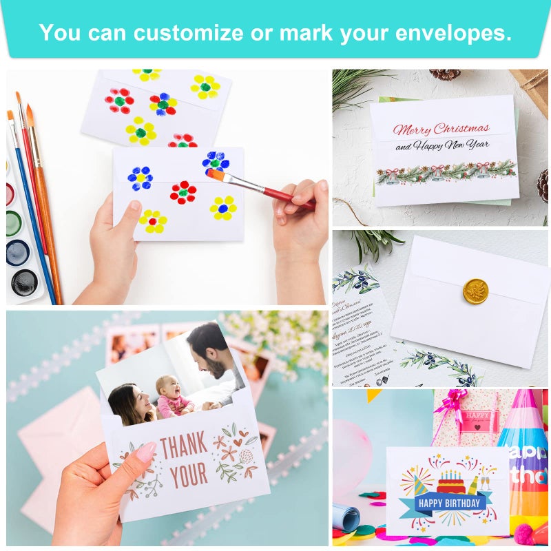 Joyberg 90 Packs A1 Envelopes, 3.625x5.125" Envelopes White, Small Envelope RSVP Envelope, Self Seal for Weddings, Photos, Postcards, Greeting Cards, Mailing - Image 5