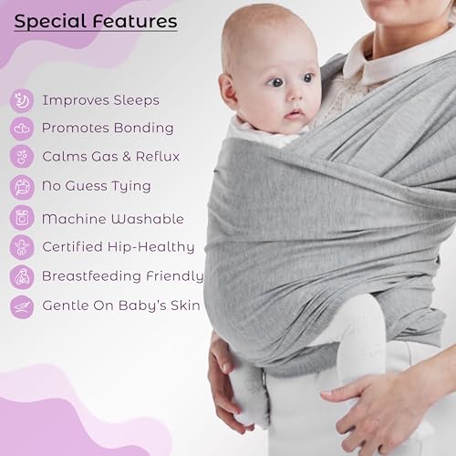 Bembika Baby Essential Hands Free Baby Carrier Wrap Breathable Lightweight Baby Wrap Carrier Cloth Suitable for Newborn, Infants – (Blue) - Image 4