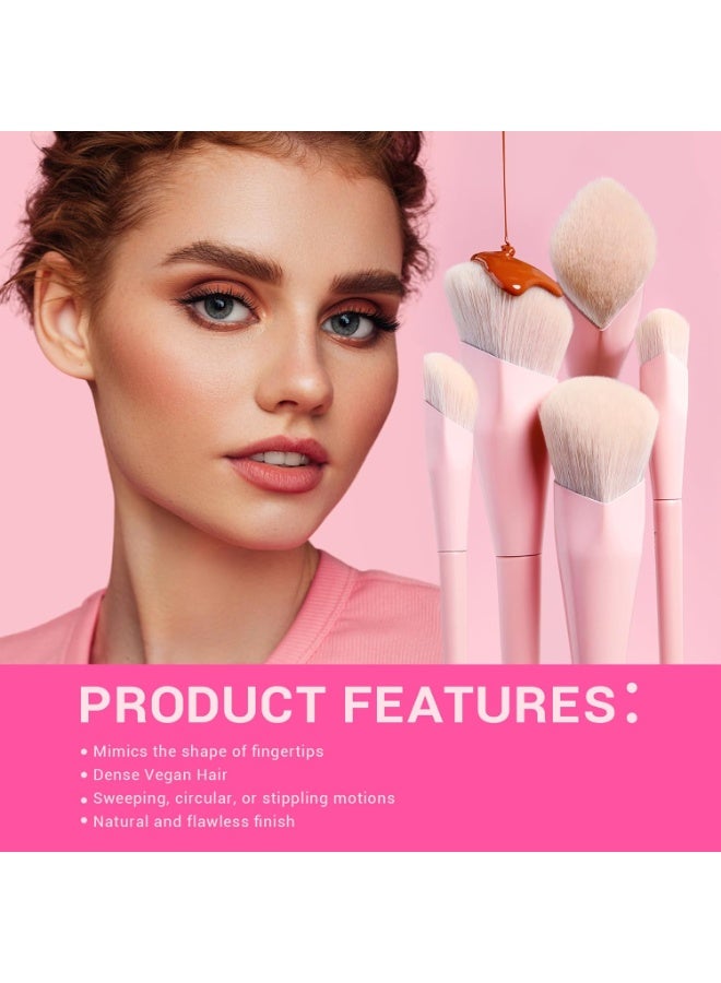 Jessup Pink Makeup Brushes Set 14Pcs Premium Vegan Foundation Concealer Blush Eyeshadow Eyeliner Powder Highlighter Blending Face Brush Set, T495 - Image 3