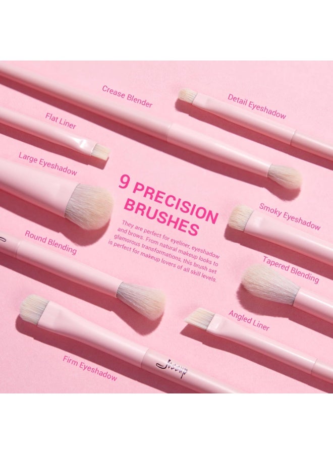 Jessup Pink Makeup Brushes Set 14Pcs Premium Vegan Foundation Concealer Blush Eyeshadow Eyeliner Powder Highlighter Blending Face Brush Set, T495 - Image 4