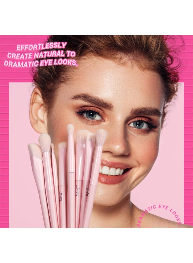 Jessup Pink Makeup Brushes Set 14Pcs Premium Vegan Foundation Concealer Blush Eyeshadow Eyeliner Powder Highlighter Blending Face Brush Set, T495 - Image 5