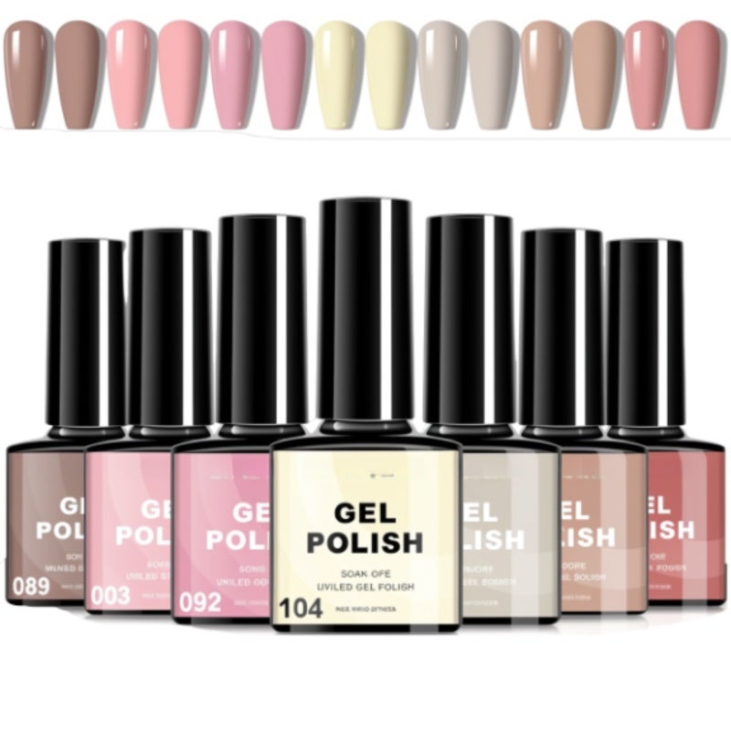 Nail Polish Gel 7 Popular Autumn Winter Colors High Color Saturation UV LED Gel - Long-lasting Adhesion Resists Chipping Gel Polish Set for Home Nail Care and Salon Use Beginners - Image 1