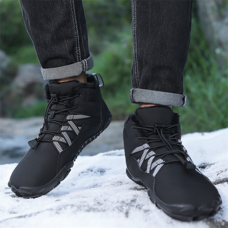 High-Top Snow Boots New Outdoor Hiking Camping Hiking Shoes Skiing Non-Slip Fleece-Lined Warm Plus Size Cotton Shoes - Image 3