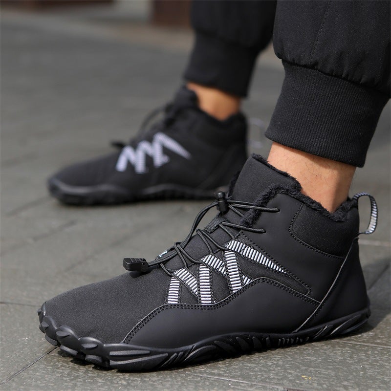High-Top Snow Boots New Outdoor Hiking Camping Hiking Shoes Skiing Non-Slip Fleece-Lined Warm Plus Size Cotton Shoes - Image 5