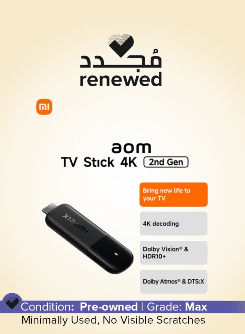 Xiaomi Renewed - TV Stick 4K (2nd Gen) MDZ-33-AA black - Image 1