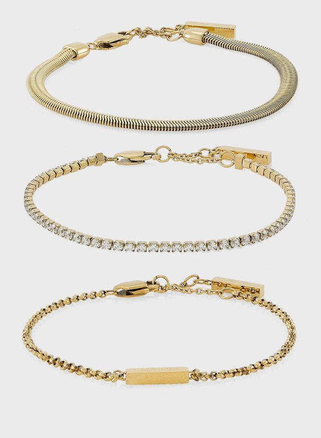 CALVIN KLEIN Bracelets in Gold Embellished with Crystals - Image 1