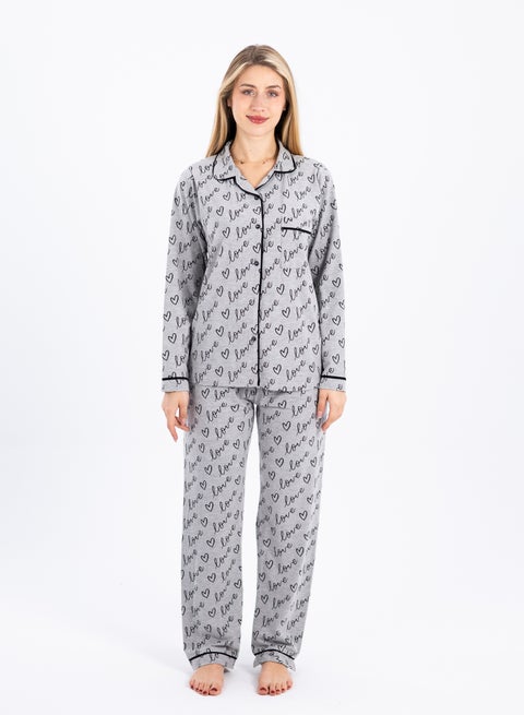 طقم بيجامة كلاسيكي نسائي | ملابس نوم قطنية ناعمة مضلعة | ملابس نوم صيفية مريحة من قطعتين | ملابس منزلية مريحة للنساء