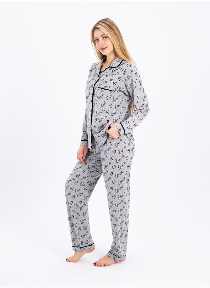 zecotex  - Women's Classic Pajama Set | Soft Ribbed Cotton Sleepwear | Two-Piece Summer Loungewear | Comfortable Homewear for Women - Image 1