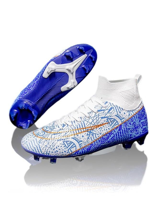 Soccer Shoes for Kid, Grass Ground Football Cleats for Boy,Professional High-Top Breathable Athletic Football Shoes  - Image 1