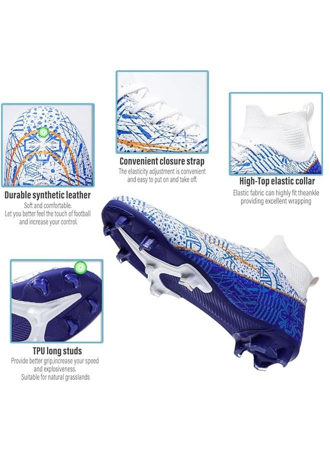 Soccer Shoes for Kid, Grass Ground Football Cleats for Boy,Professional High-Top Breathable Athletic Football Shoes  - Image 2